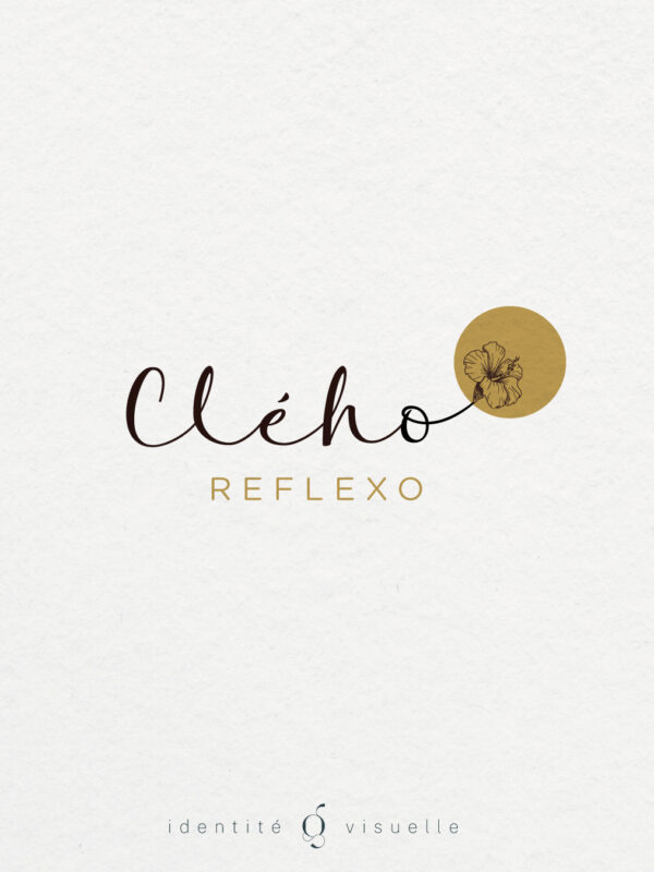cleho-reflexo_centre1 logo identité visuelle réflexologue jaune moutarde orchidée