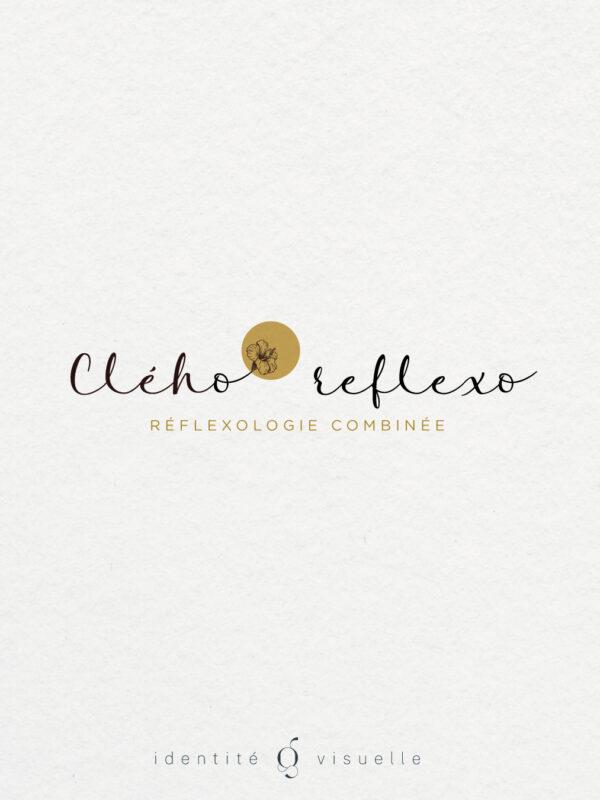 cleho-reflexo_centre2 logo identité visuelle réflexologue jaune moutarde orchidée
