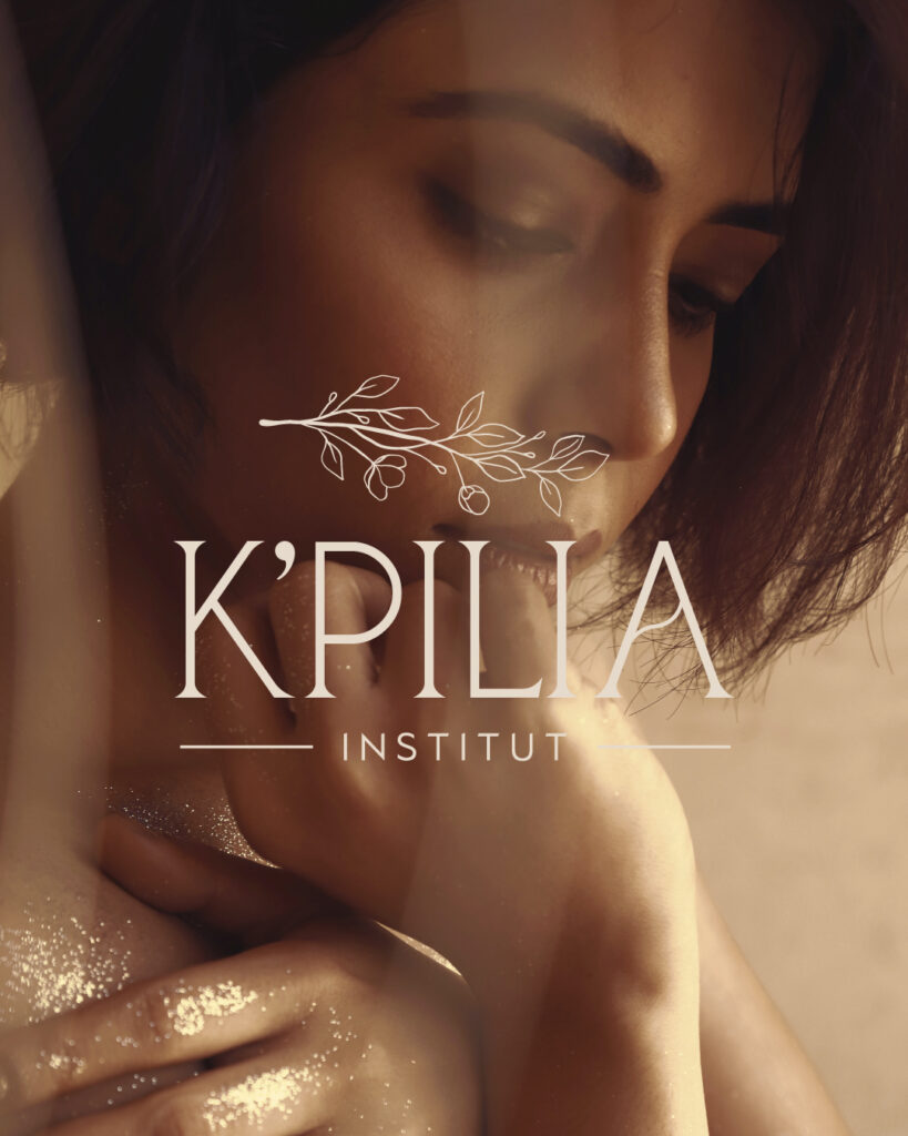logo institut de beauté kpilia identité visuelle moderne féminine naturel