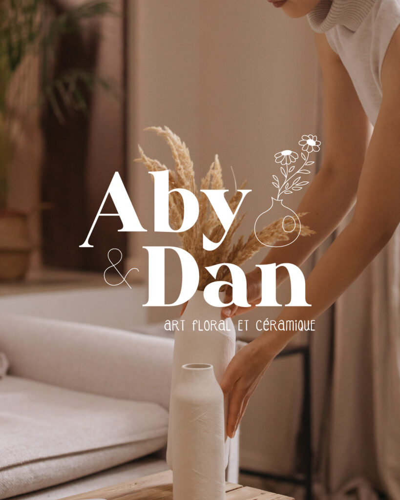 identité visuelle logo céramiste fleuriste aby&dan