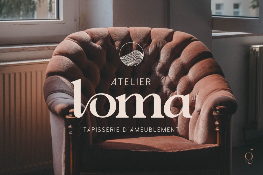 3 logo identité visuelle atelier loma tapisserie d'ameublement