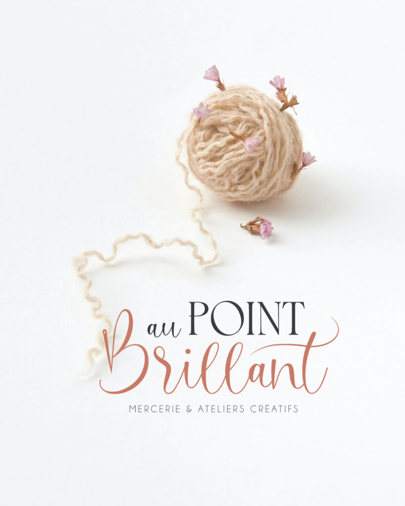 logo identité visuelle mercerie au point brillant