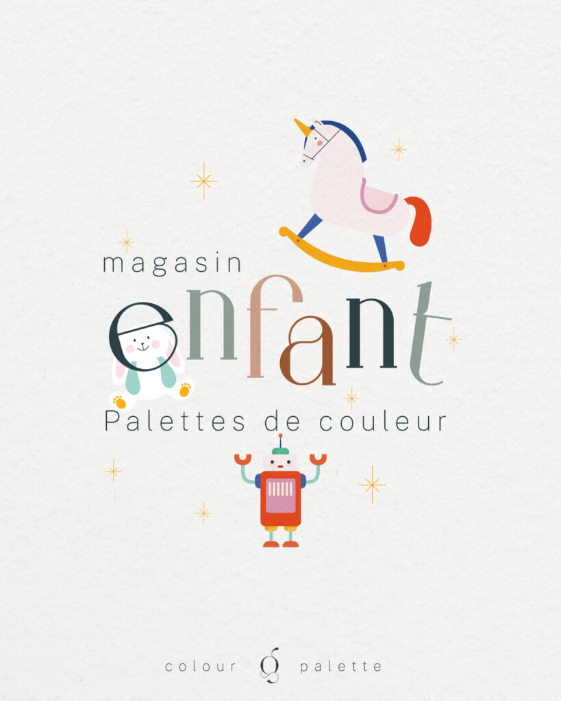 exemple palette couleur boutique magasin marque enfants jouets vetements
