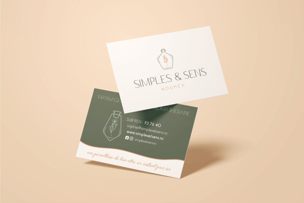 simplesetsens9 cartes de visite massage atelier aromathérapie nouméa nouvelle calédonie