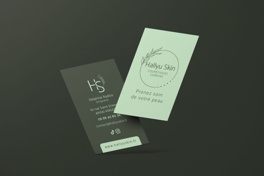 cartes de visite boutique de cosmétiques coréens