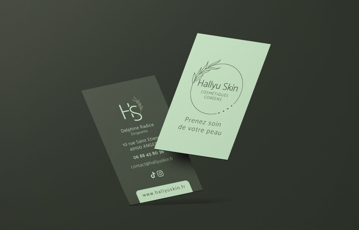 cartes de visite boutique de cosmétiques coréens