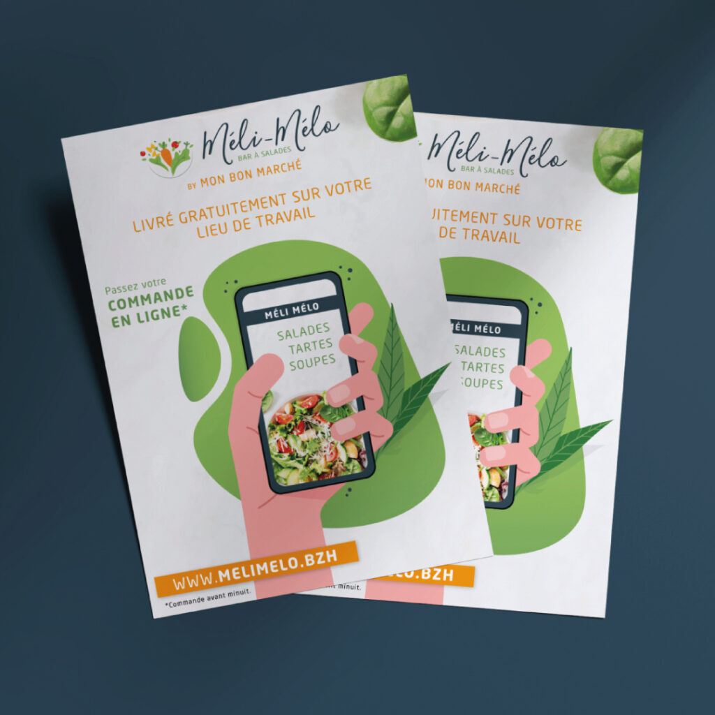 affiche commande en ligne bar a salade food truck moderne