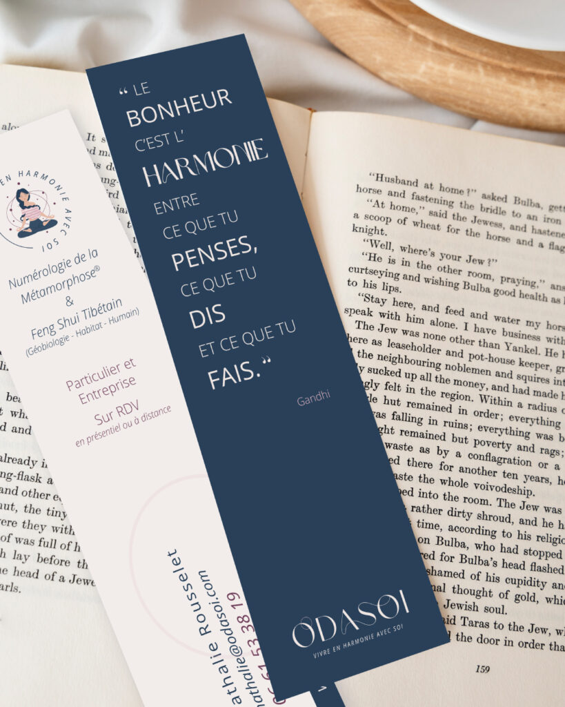 marques pages personnalisés citation inspirante numérologie et fengshui