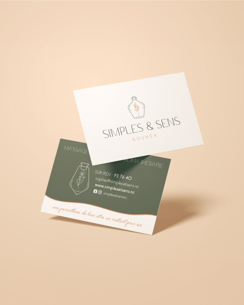 cartes de visite aromathérapie moderne et délicat