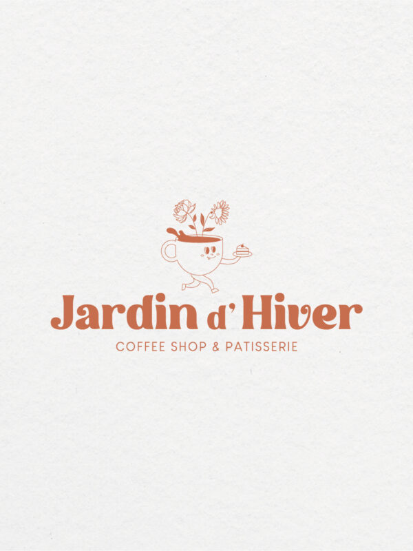 JARDIN DHIVERcouleurs logo identite visuelle jardin d'hiver coffee shop pouance illustration