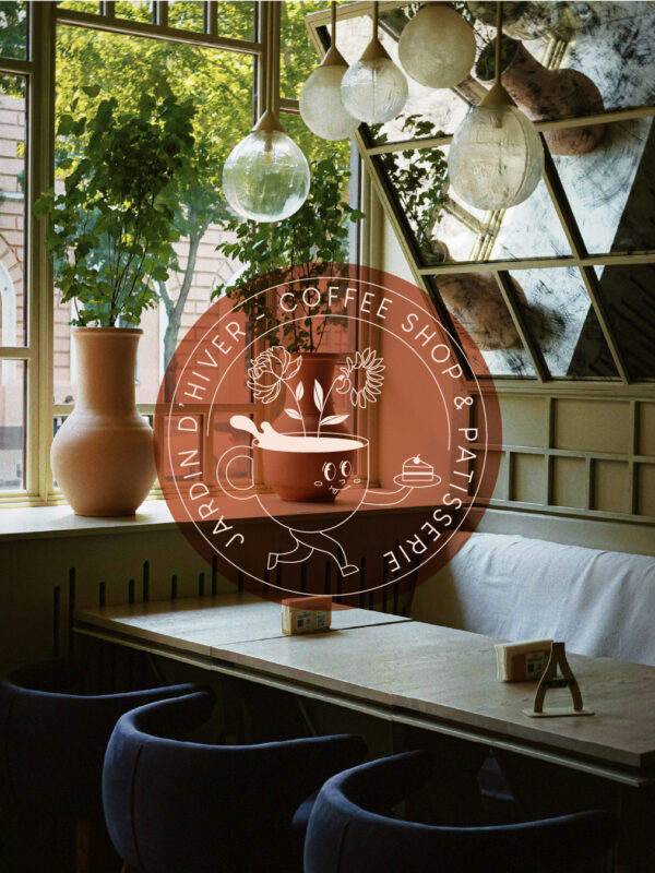 JARDIN DHIVERlogos et sigles sur photo_1 logo identite visuelle jardin d'hiver coffee shop pouance illustration
