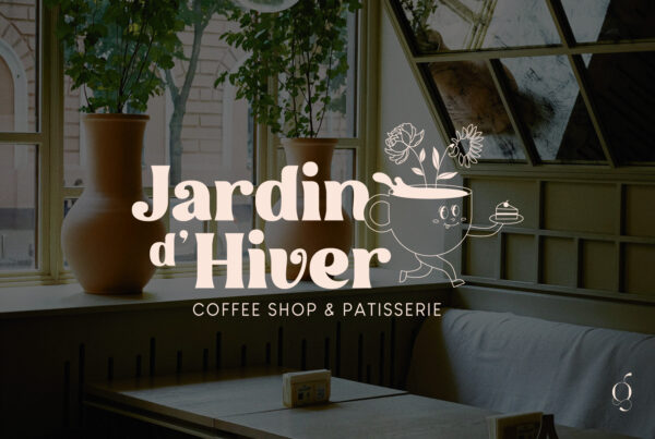 logo identite visuelle jardin d'hiver coffee shop pouance illustration